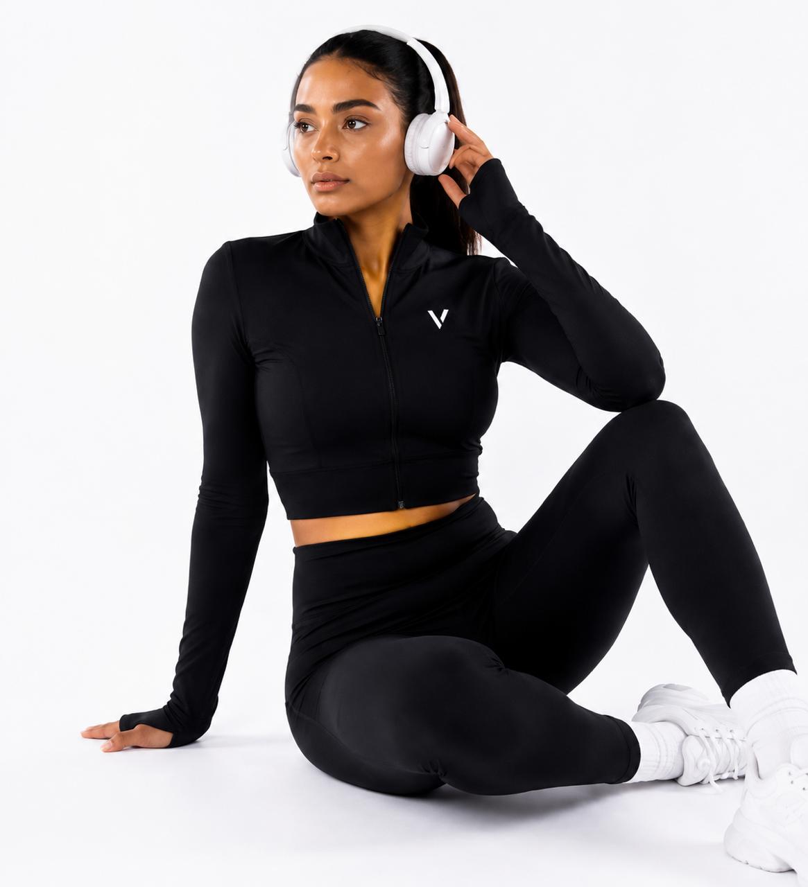 VEXA Sculpt Zip Jacket - Black lifestyle