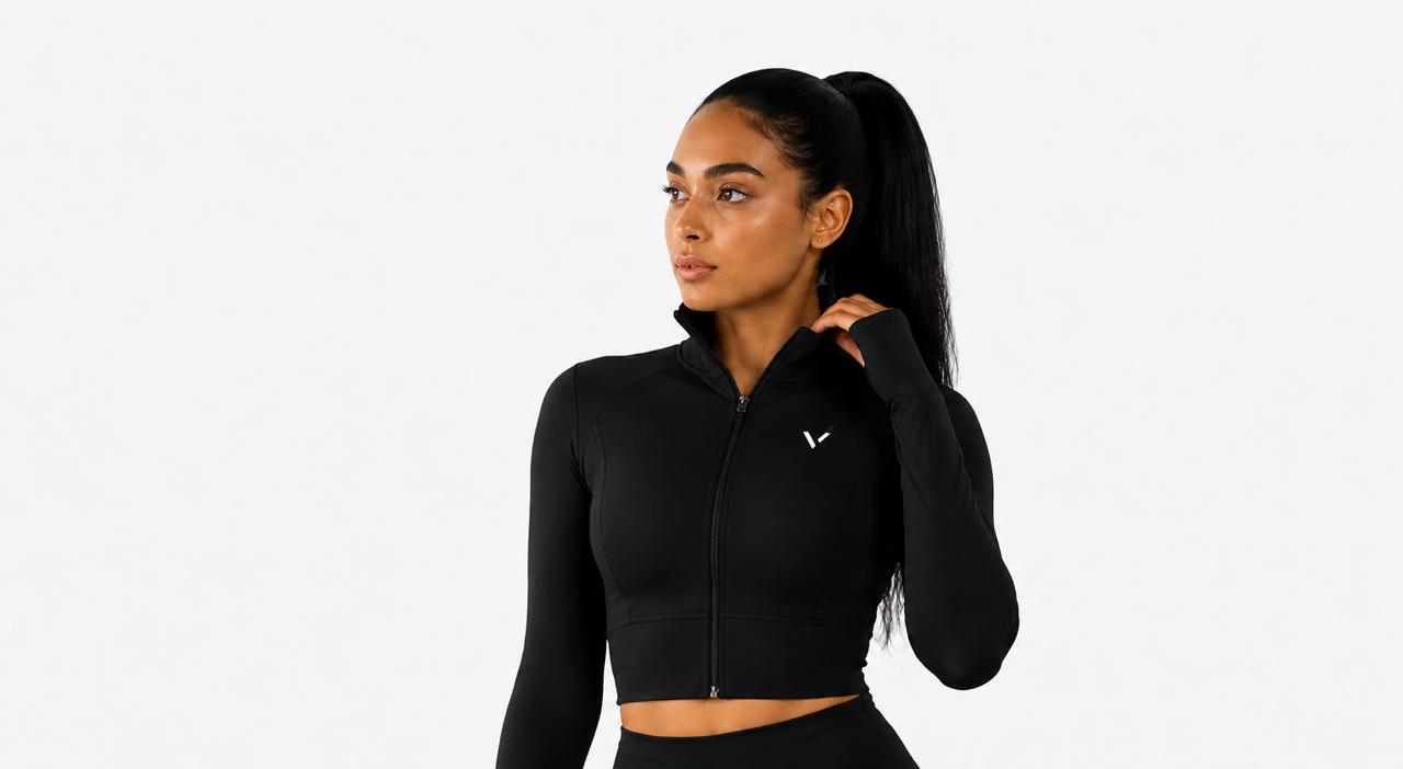 VEXA Sculpt Zip Jacket - Black front